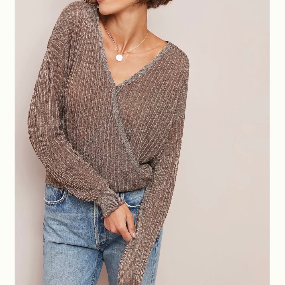 Anthropologie Campania Surplice Sweater